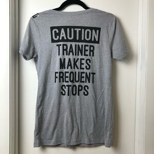 Hot Topic Black Matter Caution Trainer Makes Frequent Stops T-Shirt Size L New